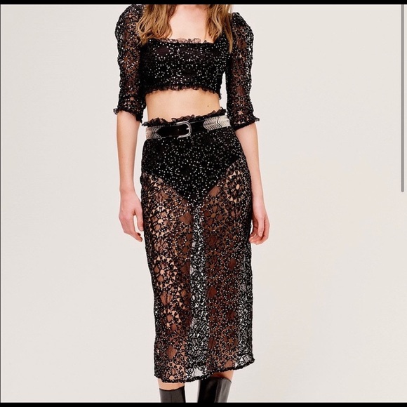 For Love & Lemons Clara Maxi Skirt